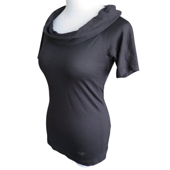 Arc'teryx Black Short Sleeve Top with Cowl Neck Size XS - Picture 3 of 10